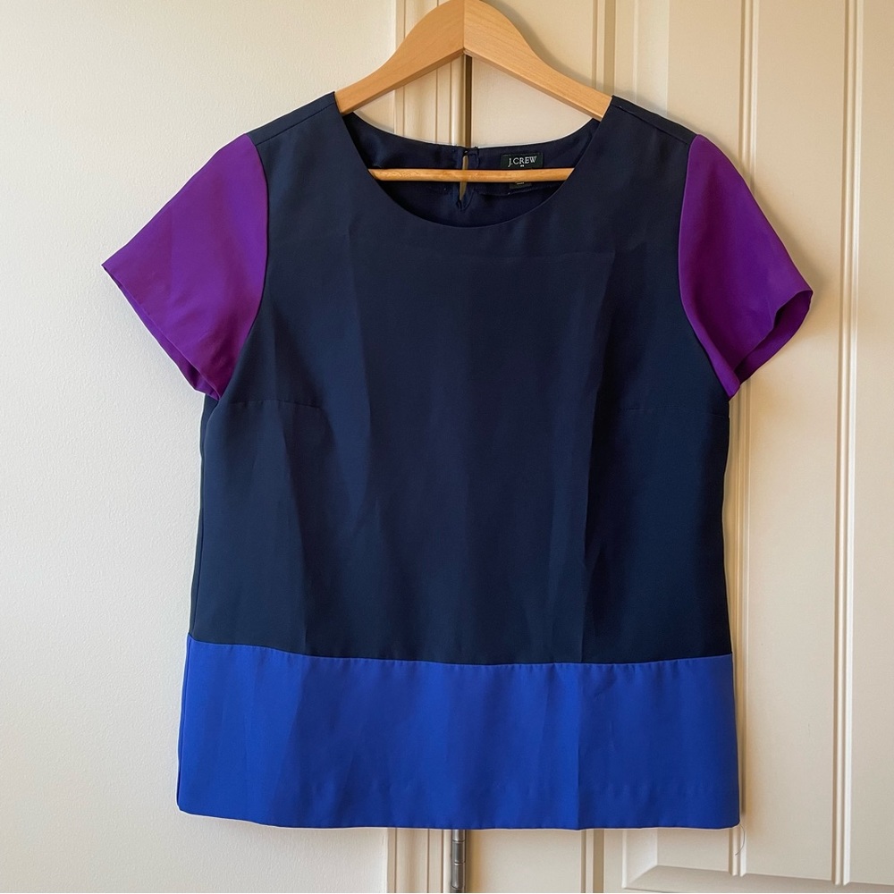 J Crew Navy Block style blouse - Size XS